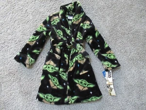 Star Wars Disney The Mandalorian Yoda Kids Boys Fleece Bathrobe Robe 4T - Picture 1 of 4