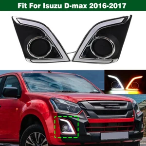 Pair LED DRL Front Bumper Daytime Running Fog Lights For Isuzu D-max 2016-2017 - Picture 1 of 14
