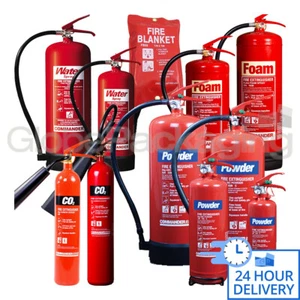 COMMANDER BRANDED FIRE EXTINGUISHERS - DRY POWDER, FOAM, CO2 & WATER *ALL SIZES* - Picture 1 of 50