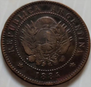 Federal Republic of Argentina, 1 Centavo, 1884, KM# 32, Bronze (S-870) - Bild 1 von 2