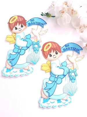 10 Favores de Espuma de Bautismo Blue Angel Boy 10" Centro de Mesa Recuerdos Bautizo De Niño  Foto 1 de 4