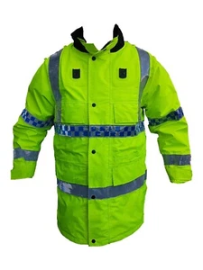 Hi Vis Jacket Waterproof Rain Coat Security Dog Handler HVPC02A - Picture 1 of 3