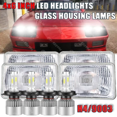 4件装4x6英寸LED车头灯高低适用于雪佛兰科迈罗Iroc-Z Z28 1982-1992 — 第 1/4 张图片