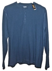 Sudadera de punto Daniel Cremieux Henley XL azul mezclilla nueva con etiquetas - Imagen 1 de 3