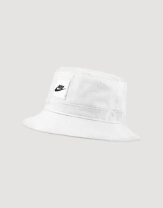 Nike Kids Bucket Hat L/XL White Black 100% Cotton 360 Coverage CZ6125 100 New - Picture 1 of 4
