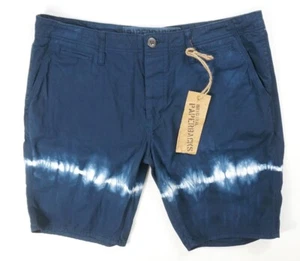 NEW ORIGINAL PAPERBACKS NAVY VINTAGE WASH NAPA TIE DYE CHINO SHORTS SIZE 36 - Picture 1 of 6