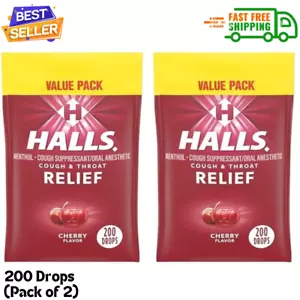 Halls Relief Cherry Cough Drops, Value Pack, 200 Drops (Pack of 2) ... - Picture 1 of 12