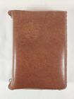 Holy Bible Brown Calfskin Leather Cover Indexed w/ Zip Up Leather Case