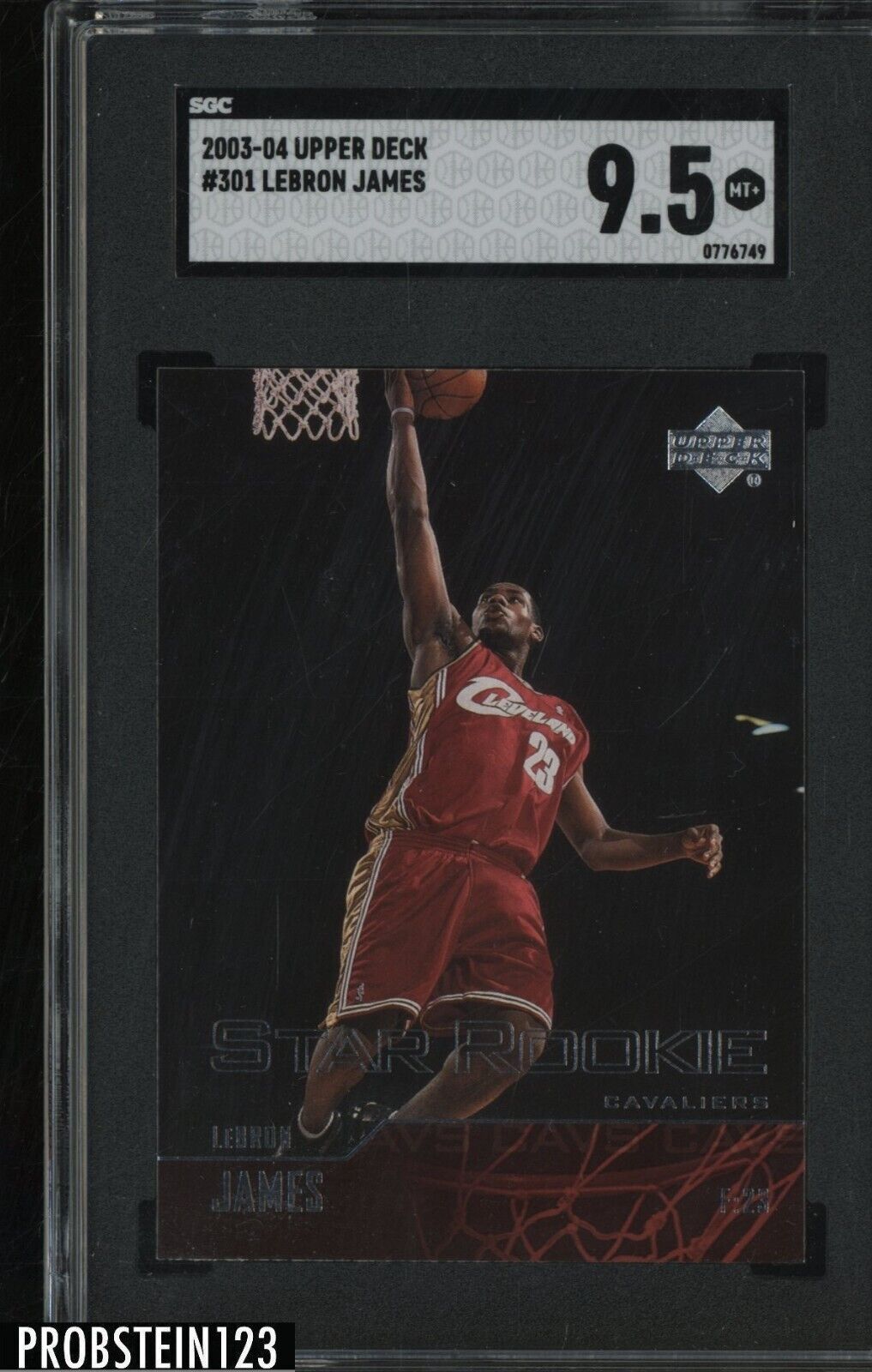 2003-04 Upper Deck #301 LeBron James Cavaliers RC Rookie SGC 9.5 MINT+