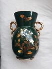 Ceramica Sesto Fiorentino vaso anni 50 dipinto a mano verde e oro