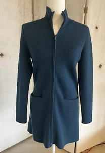 Eileen Fisher Pullover Mantel XS 100 % Marinowolle, türkisblau, gebraucht, in einwandfreiem Zustand passt S/M - Bild 1 von 8
