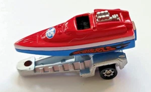 Hot Wheels Micro Sized Speedboat With Boat Trailer, Red White Blue & Silver - Picture 1 of 4