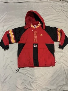 Chaqueta pesada vintage Kansas City Chiefs Starter Pro Line cuarto cremallera (hombre L) - Imagen 1 de 11
