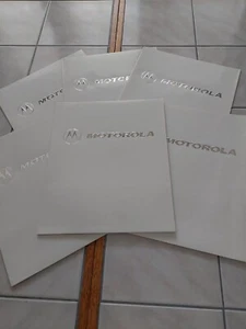 Set of 6 Vintage Motorola Pocket Folders, White with Silver Motorola Logo Unused - Picture 1 of 6