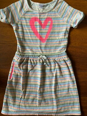 niñas VESTIDO SUDADERA Rayas Corazón CIRCO Manga Corta NEÓN Informal Grande 10/12 Foto 1 de 2