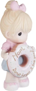 Mama, Donut Vergiss ich liebe dich Mädchen mit Donut Biskuit Porzellan Figur - Bild 1 von 6
