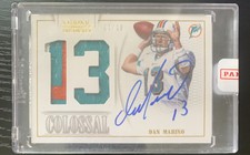 2013 Panini National Treasures Colossal GAME WORN Patch Auto Dan Marino # /10