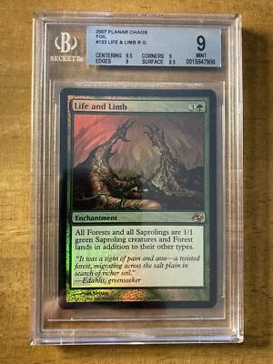 MTG✨LIFE AND LIMB FOIL✨Planar Chaos BGS 9 MINT 2007 RARE Enchantment POP 1 ! - Image 1 of 2
