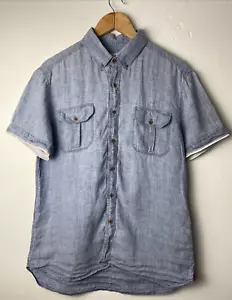 C.P. company linen shirt Vintage Men’s Size L Blue - Picture 1 of 12