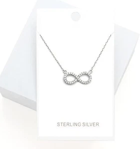 Small Infinity Necklace 925 Sterling Silver Necklace Jewelry Gift for Her - Picture 1 of 4