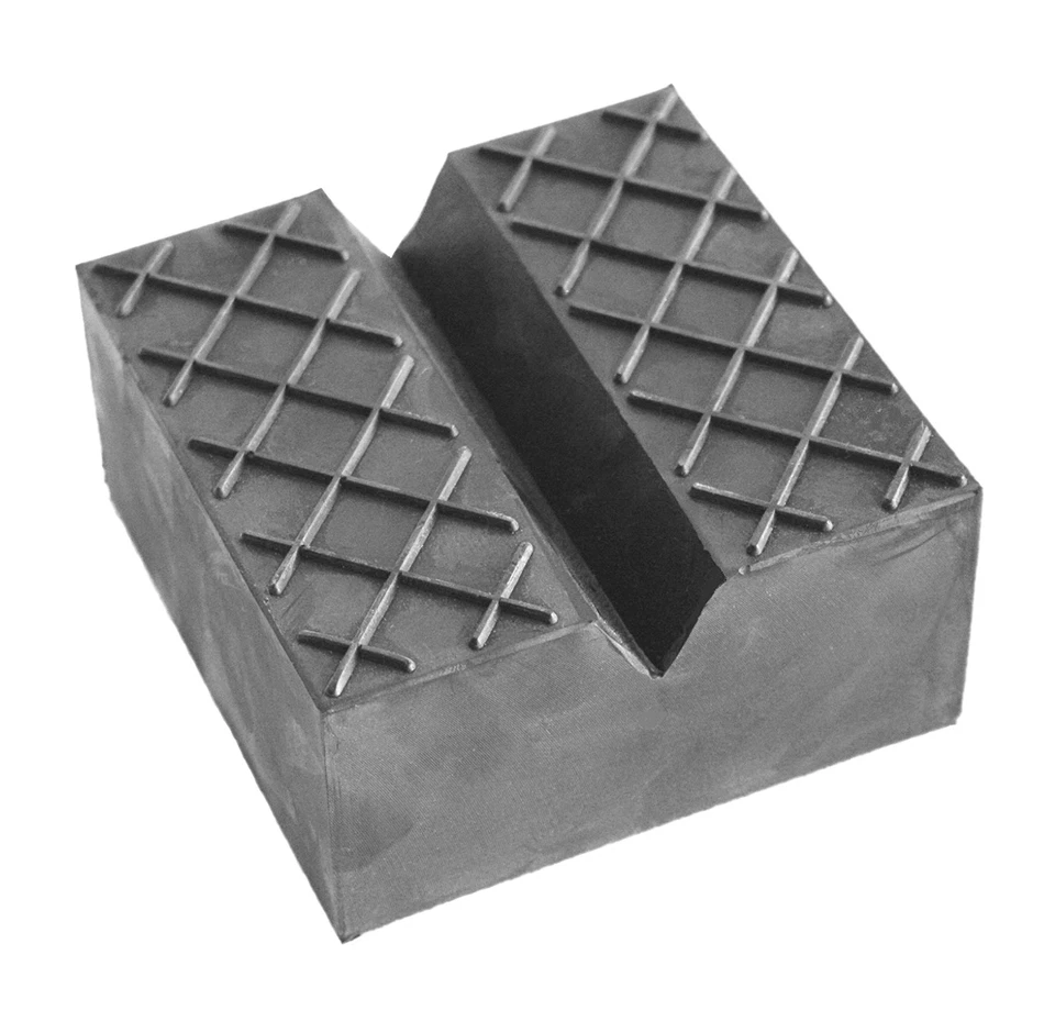SARIAN Gummiauflage für Wagenheber 125x125x50mm V-Nut + Waffel Gummiklotz Gummi