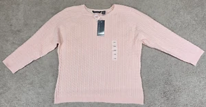 Hillard & Hanson Casual Pink Cable Sweater X-Large NEW Fisherman - Picture 1 of 8