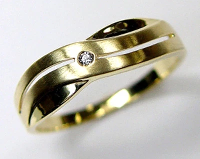 ECHT GOLD *** Zirkonia Ring matt-glänzend, Größenauswahl - Bild 1 von 3