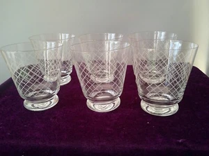 Art Deco Becher Set aus geätztem mundgeblasenem Glas - Bild 1 von 7