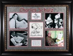 Charles Schulz Peanuts Signed & Framed Snoopy Sketch Auto Grade 10! BAS #AB76435 - Picture 1 of 3
