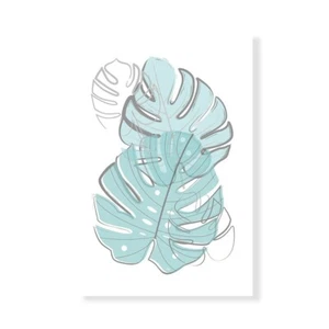 Impression Sur Toile Ou Papier Poster Ou Cadre Pavlova Martina Feuilles Bleues - Imagen 1 de 2