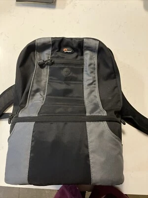 Lowepro Camera Bag Compu Day Pack Professional DSLR Laptop Backpack Black Gray - Image 1 of 4