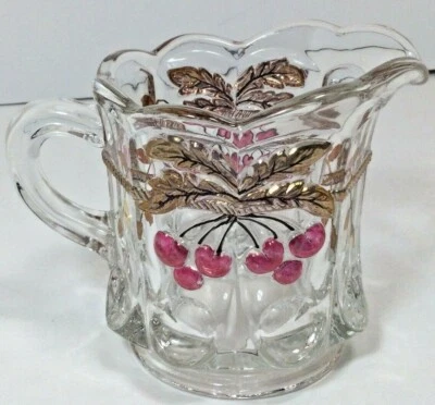 EAPG Northwood Cherry And Cable Creamer VINTAGE NICE Fast Free Shipping! - Image 1 of 4