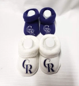Colorado Rockies 3-6 Months Baby Booties 2 Pair MLB Official Licensed NEW - Picture 1 of 5