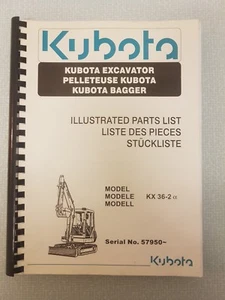Kubota Kx36-2a Parts Manual Reprint - Picture 1 of 3