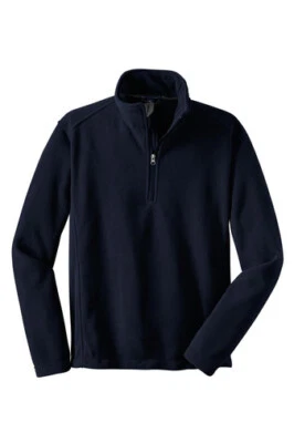 Port Authority Value Fleece 1/4 拉链套衫海军蓝中号 F218 免运费 — 第 1/2 张图片