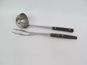 Vintage Flint Arrowhead Ladle + Carving Fork - Picture 1 of 3