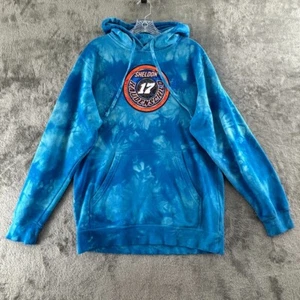 Sheldon Haudenschild 17 Hoodie M Blue Tie Dye NOS Sprint Car Racing Sweatshirt - Picture 1 of 8