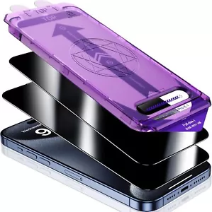 UniqueMe-15 Privacy Zero-Bubble Screen Protector - iPhone 15 ProMax (2 Screens) - Picture 1 of 9