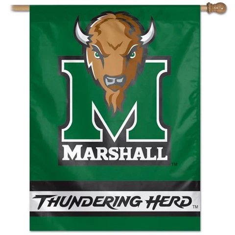 MARSHALL THUNDERING HERD 27"X37" BANNER FLAG BRAND NEW FREE SHIPPING WINCRAFT Cover