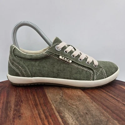 Zapatos informales Taos Star para mujer 6,5 verde lona cómodos con cordones bajos Foto 1 de 4