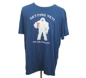 Yeti Abominable Snowman Herren (Größe 2XL) blau Grafik T-Shirt Urlaub Weihnachten - Bild 1 von 4