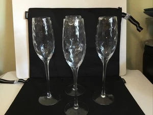 4 ~~ Flautas de cristal de champán óptica para cortinas de 10", de Judel, óptica para cortinas sopladas a mano - Imagen 1 de 7