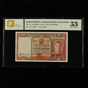 1950 Southern Rhodesia / Southern Rhodesia Currency Board 10 Shillings Pick#9f - Bild 1 von 4