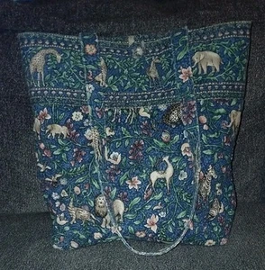 Vera Bradley Large Animal Kingdom Shoulder Bag Tote 12x12x4 VGUC - Picture 1 of 6