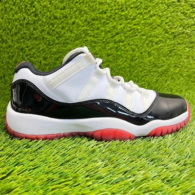 Nike Air Jordan 11 Bajo Niños Talla 7Y Negro Blanco Atlético Cuero Zapatos Tenis Foto 1 de 4