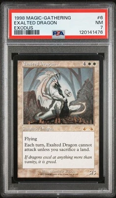 1998 MAGIC: THE GATHERING EXODUS #6 EXALTED DRAGON PSA 7 - Image 1 of 2