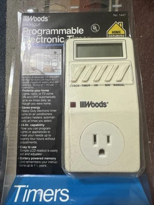 Woods Temporizador Electrónico Programable 24 Horas 1447 Nuevo En Paquete Temporizador Eléctrico Foto 1 de 4