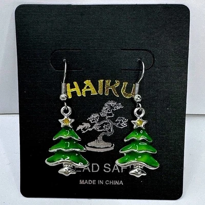 Pendientes de árbol de Navidad Pendientes colgantes de vacaciones Joyería de árbol de Navidad Foto 1 de 4