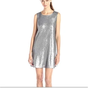 Nuevo con etiquetas Mini Vestido Jack By Bb Dakota Lentejuelas Plateadas Brillantes para Mujer Talla Mediana - Imagen 1 de 7