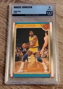 Graded 8 1988-89 Fleer - Fleer All Star Team Magic Johnson #123 - Lakers HOF 🏀 - Picture 1 of 2